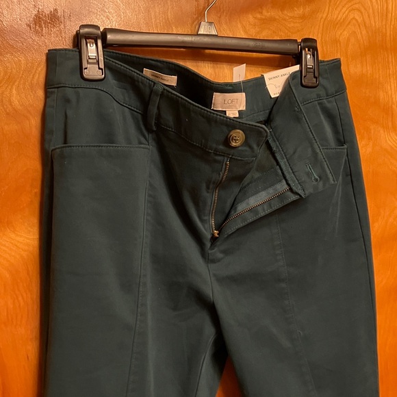 LOFT Deep Teal Pants. Size 12. Mid-Rise Skinny Ankle. NWT - Picture 3 of 7